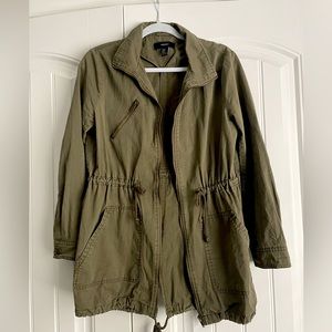 Forever 21 Ladies Size MEDIUM Dark Olive Green Army Jacket Long Sleeves...
